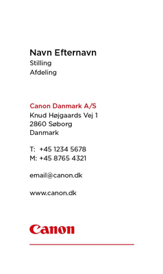 Canon Visitkort - 2018
